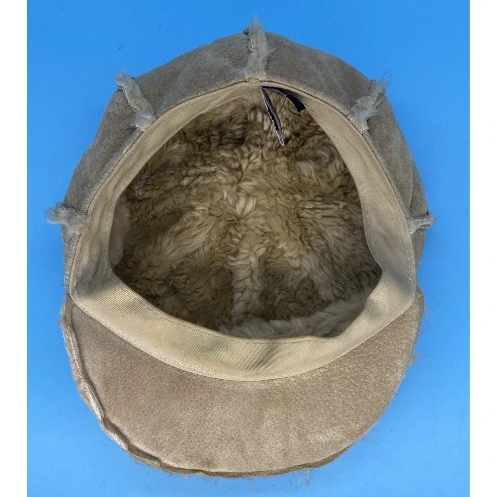 Vintage Wilsons Leather Maxima Shearling Suede Patchwork Newsboy Hat Gorpcore